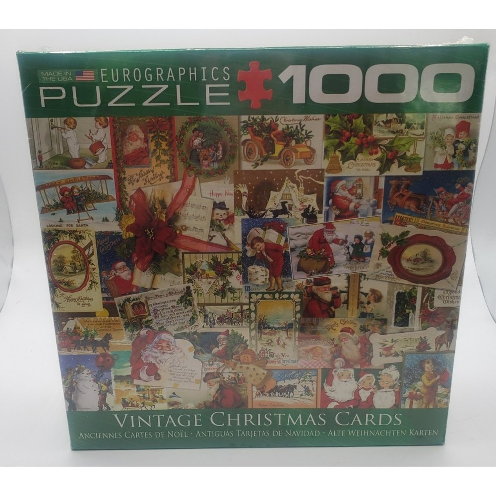 Eurographics Puzzle Vintage Christmas Cards 1000 New Factory Sealed